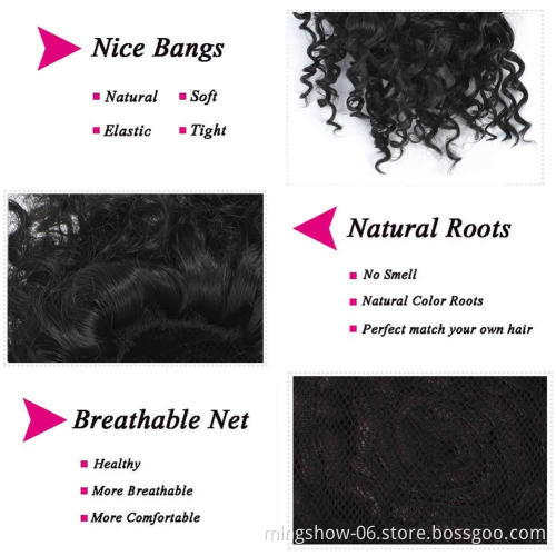 Synthetic kinky hair bun extensions hair bang with bun accessory maker